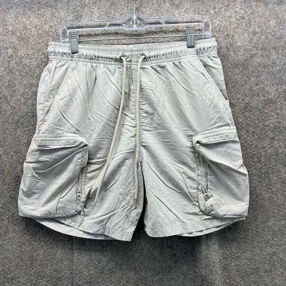 Pacsun Shorts Men Medium Adult Gray Cargo Elastic Waist Polyester Casual - Picture 1 of 13